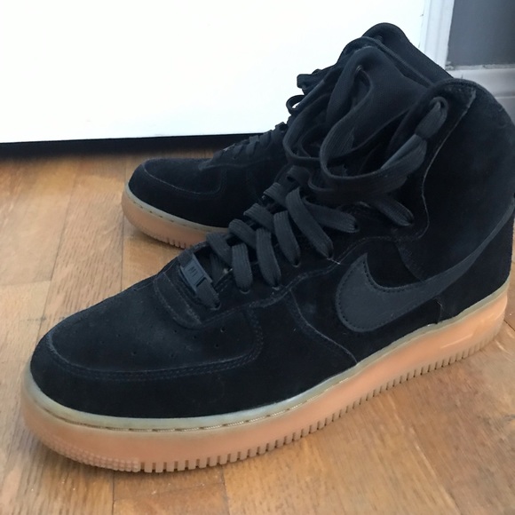Nike Other - NIKE AIR FORCE ONE AF1 BLACK/GUM SUEDE HIGH TOP
